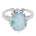 Neueste Design Larimar Edelstein 925 Solid Silber Ring